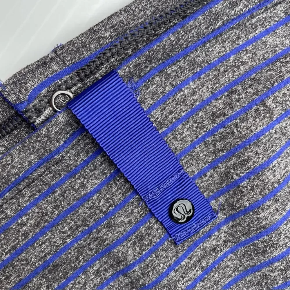Lululemon Athletica cowl style scarf striped blue and grey